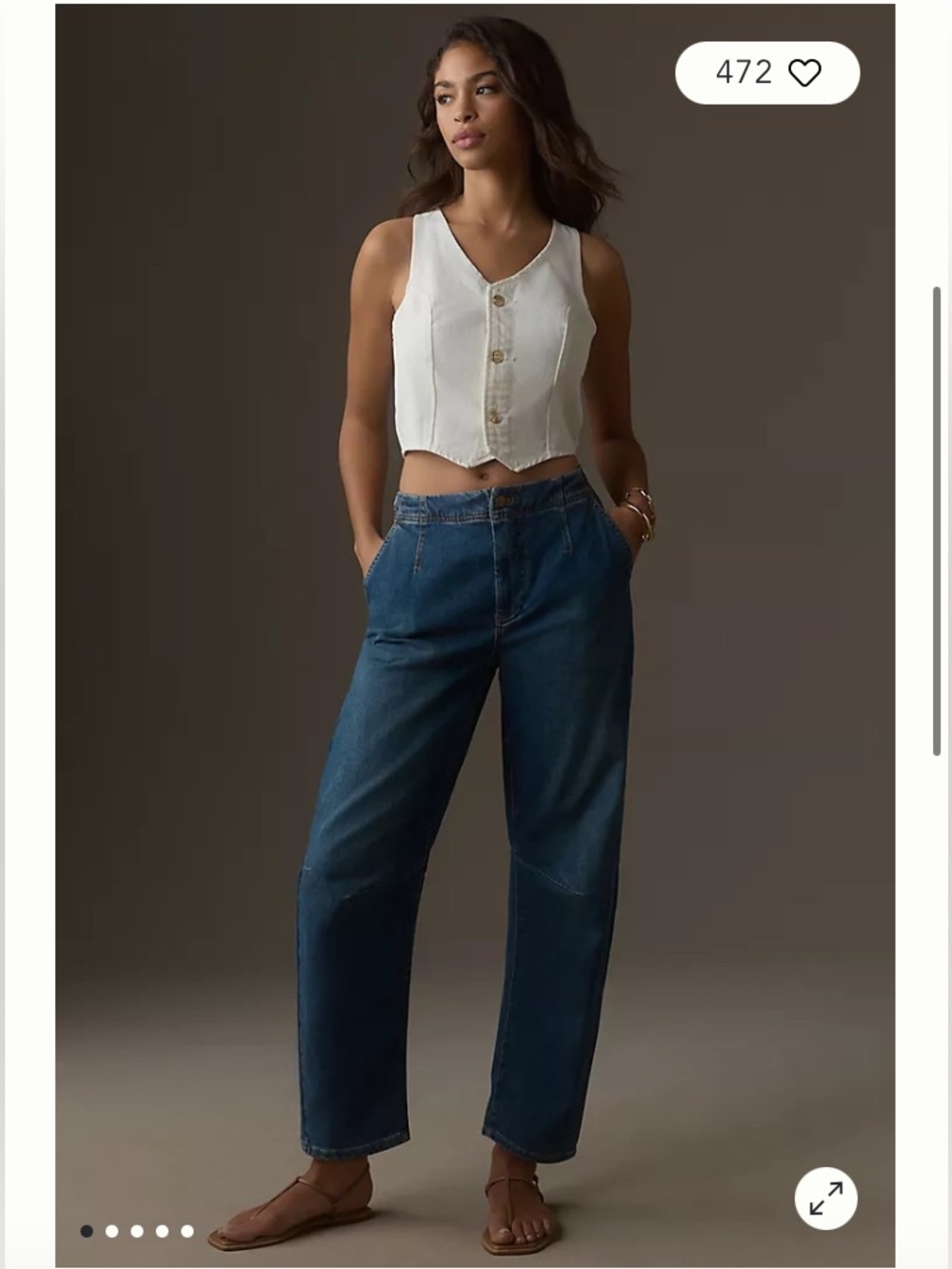 Pilcro Boyfriend Jeans in Dark Blue Denim